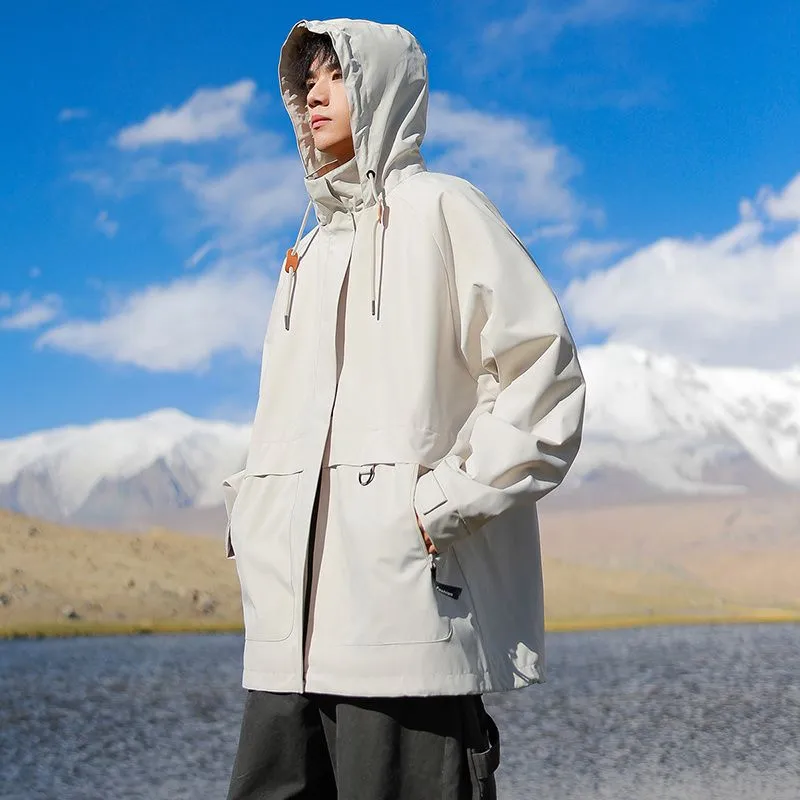 Stain-Resistant Windproof Cargo Rain Coat for Outdoor Adventures