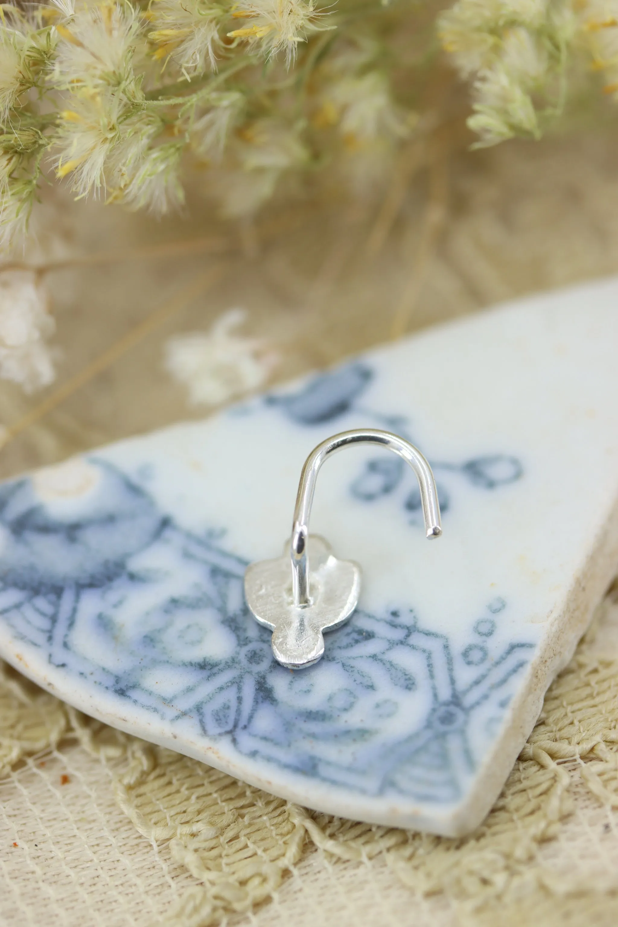Stamped Silver Nose Stud