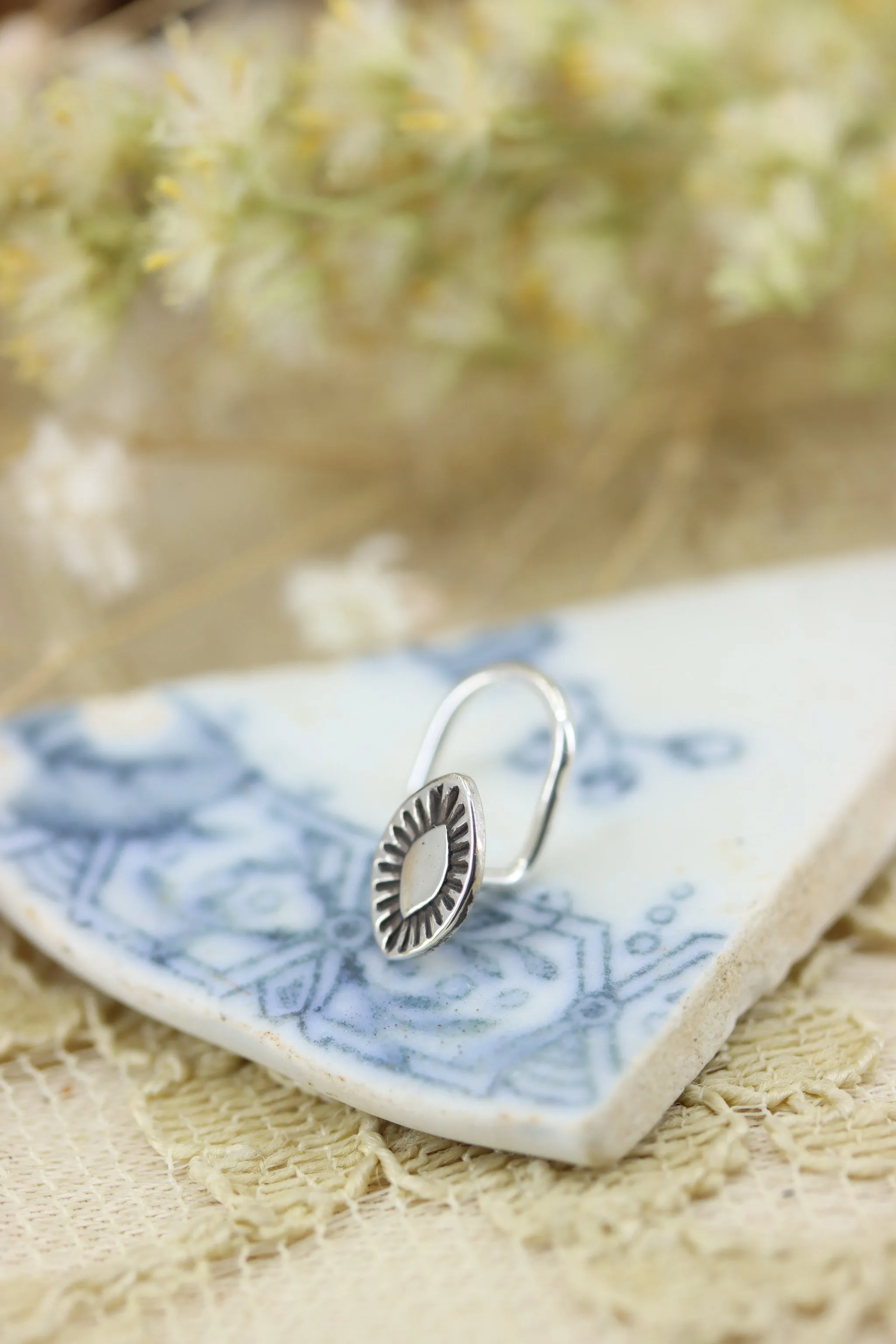 Stamped Silver Nose Stud