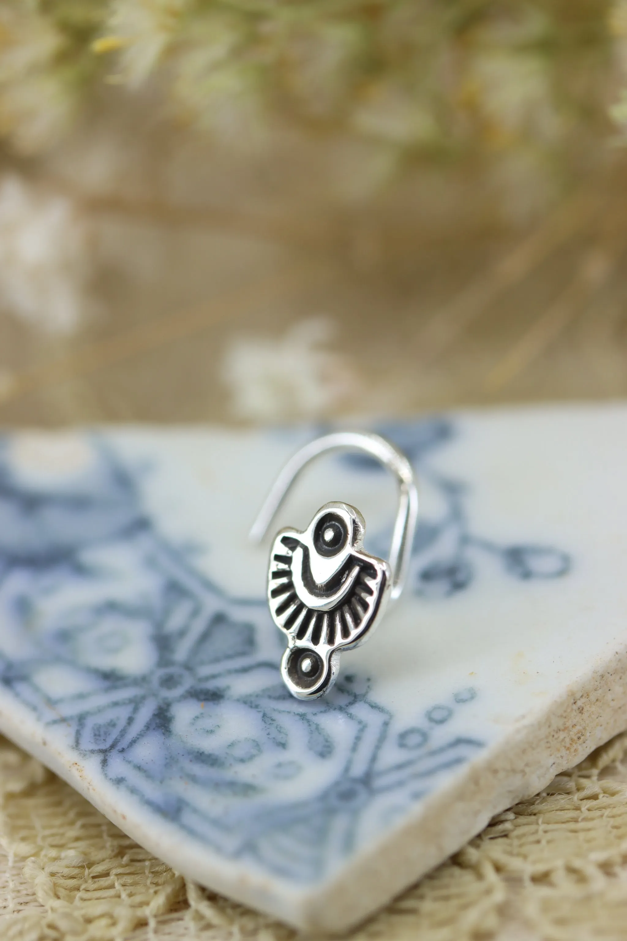 Stamped Silver Nose Stud