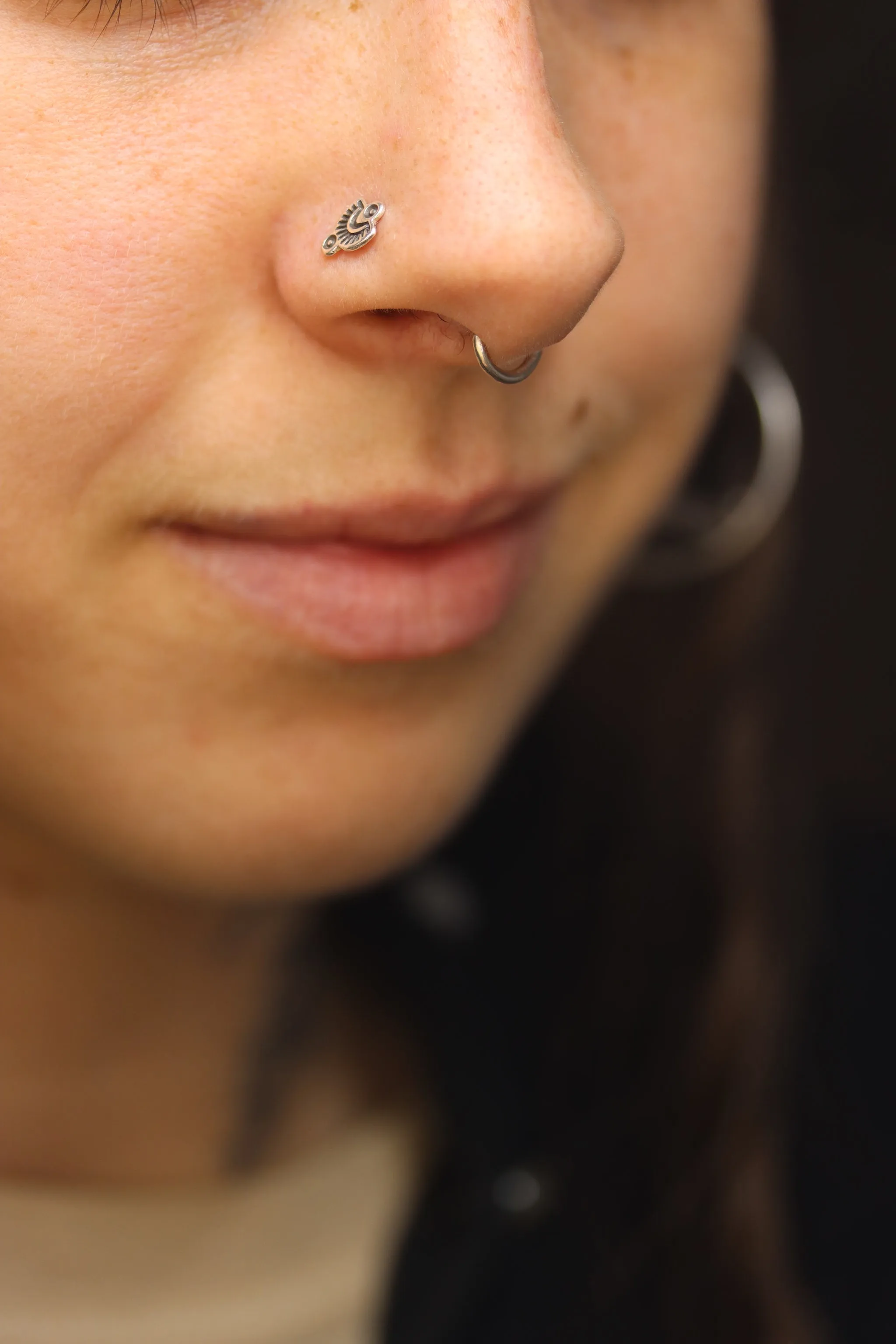 Stamped Silver Nose Stud