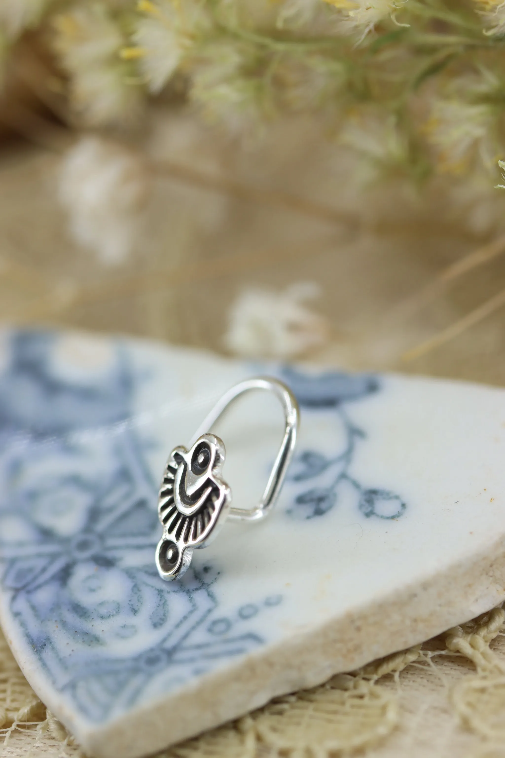 Stamped Silver Nose Stud