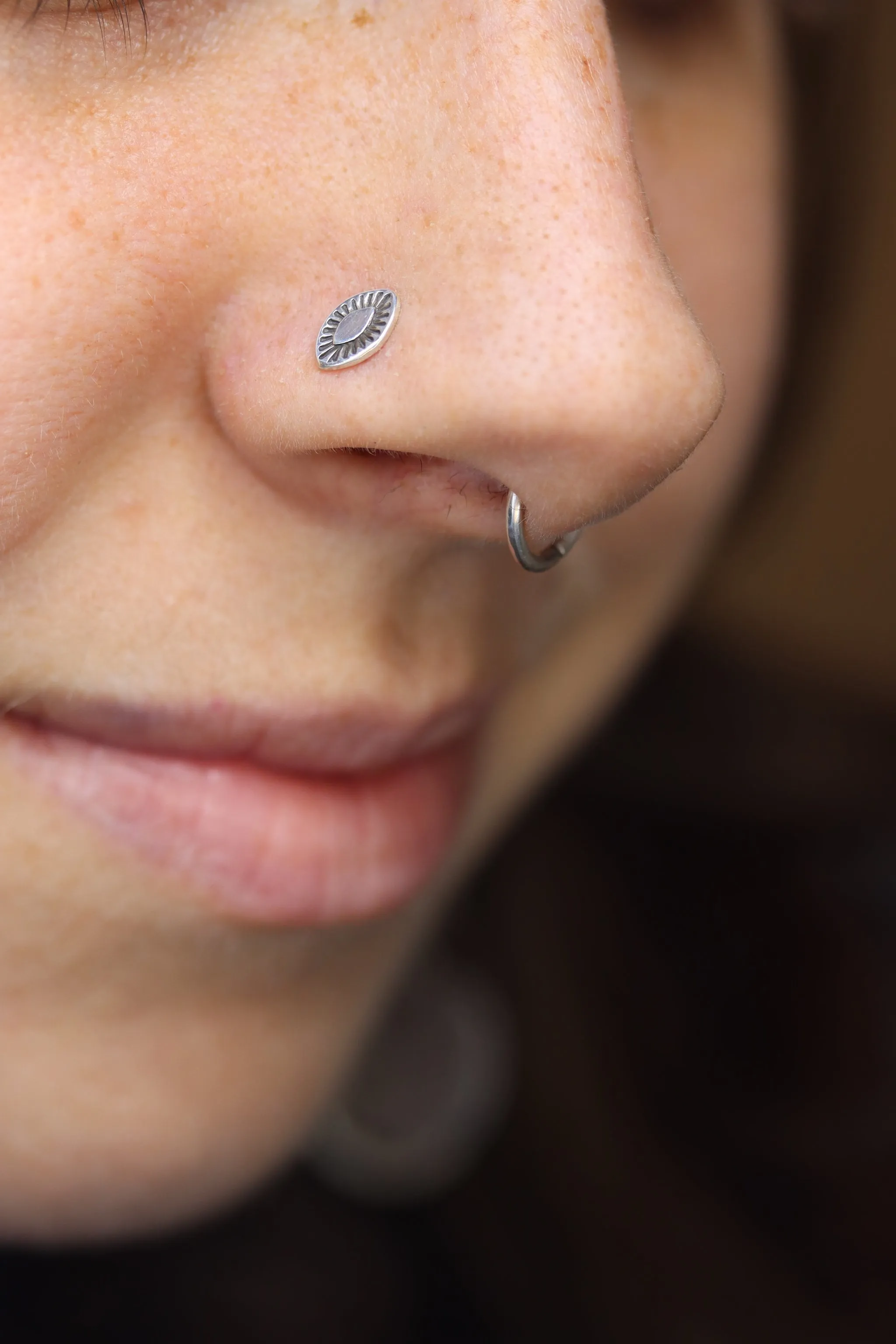 Stamped Silver Nose Stud