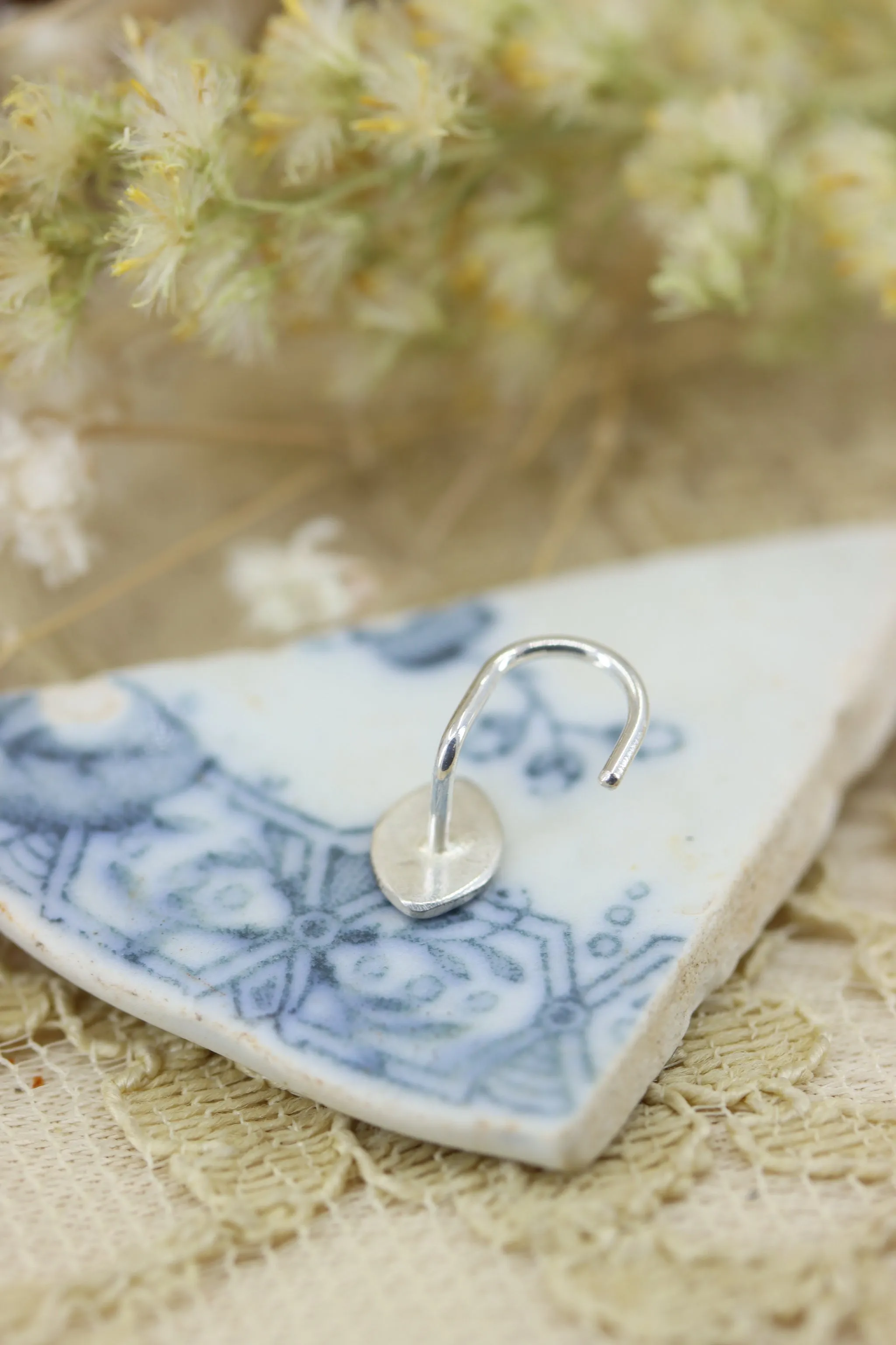 Stamped Silver Nose Stud