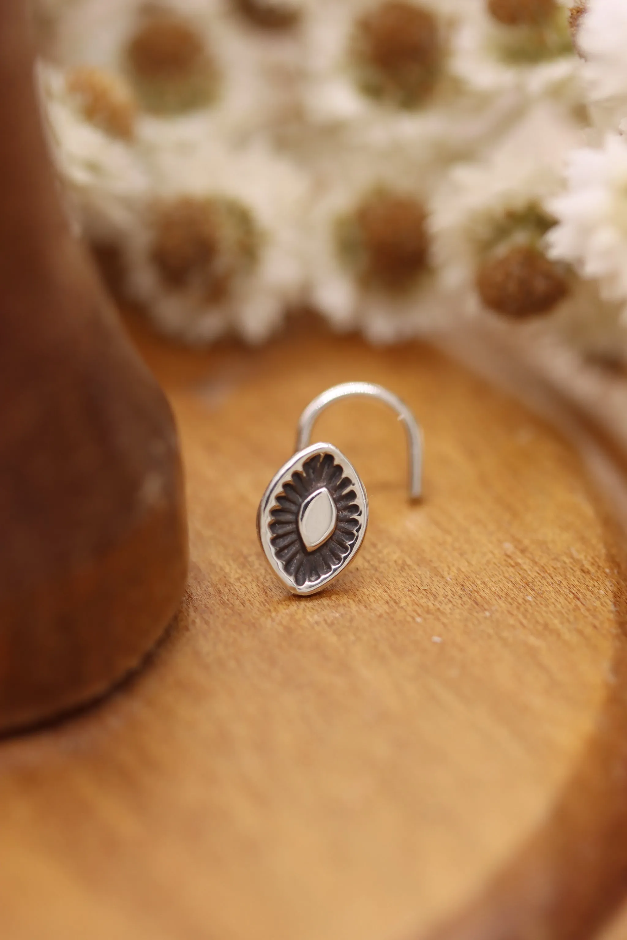 Stamped Silver Nose Stud