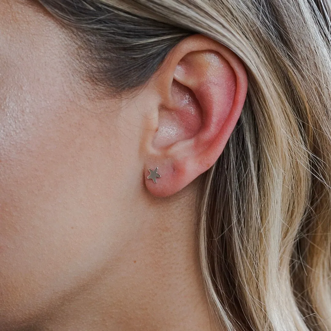 Star Stud Earrings in Sterling Silver