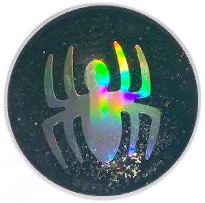 Statement Black Holographic Spider Glitter Snap
