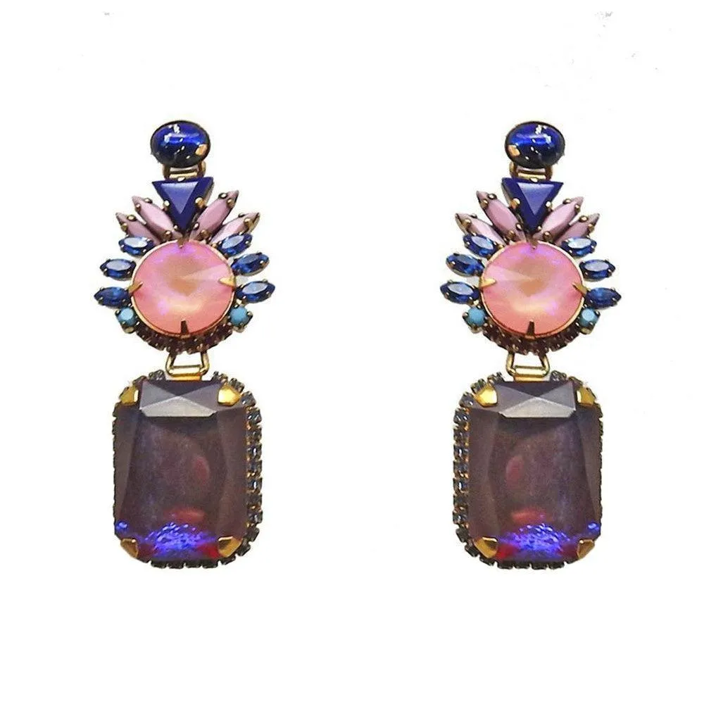 Statement Earring in Grape and Pink