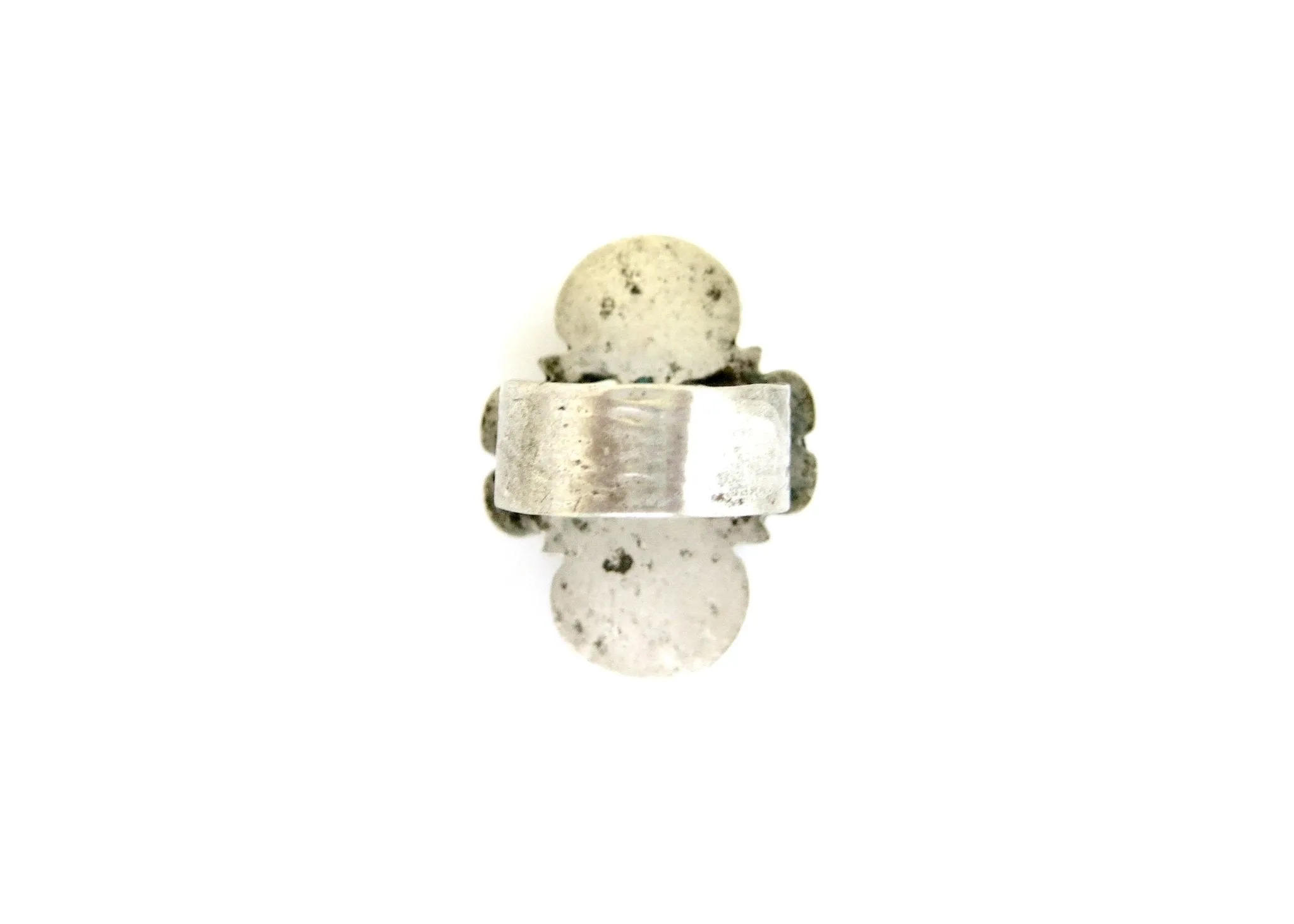 Statement, gold wash Turkmen ring with green and blue stones