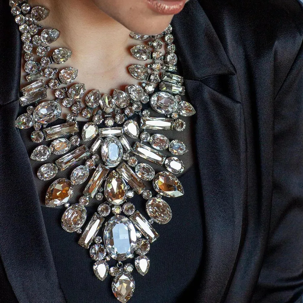Statement Rhinestone Choker Necklace