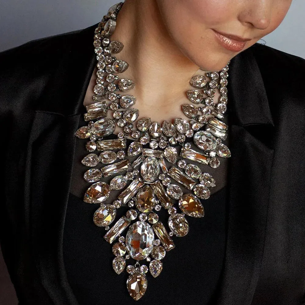 Statement Rhinestone Choker Necklace