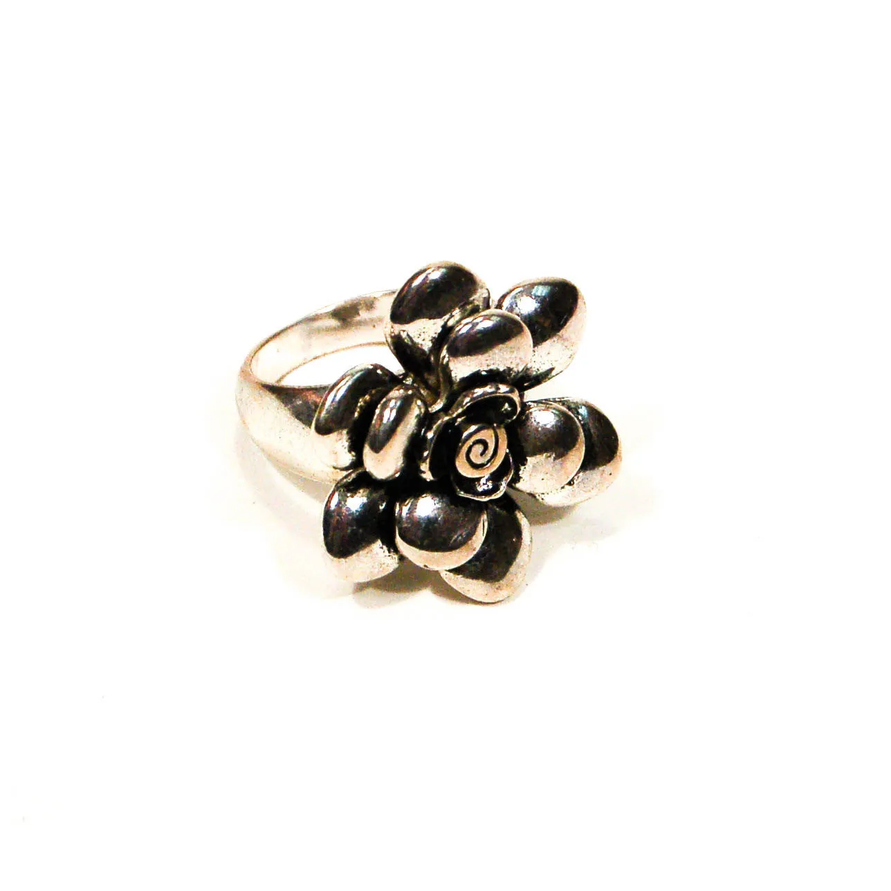 Statement Silver Flower Ring