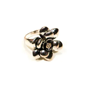 Statement Silver Flower Ring