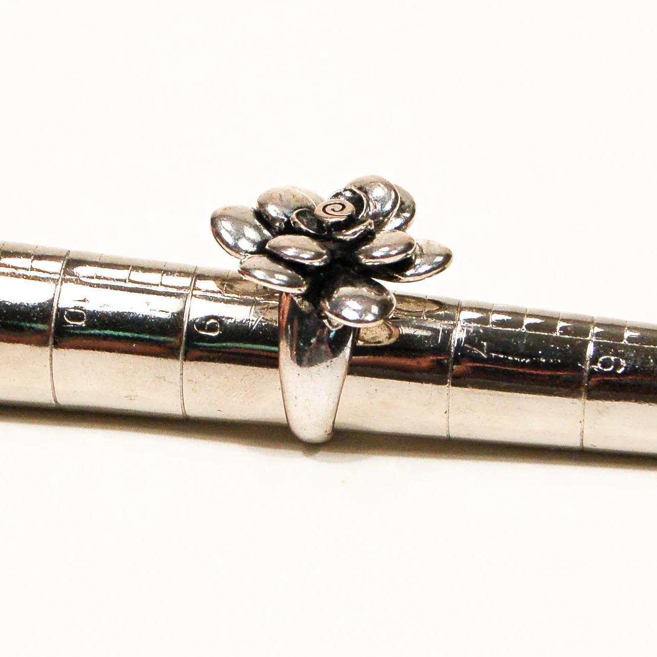 Statement Silver Flower Ring