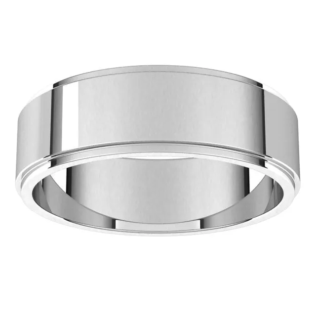 Sterling Silver 6 mm Standard Weight Flat Edge Wedding Band