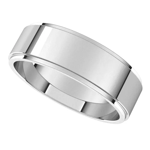 Sterling Silver 6 mm Standard Weight Flat Edge Wedding Band