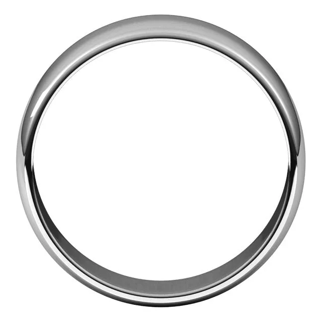 Sterling Silver 7 mm Half Round Light Wedding Band