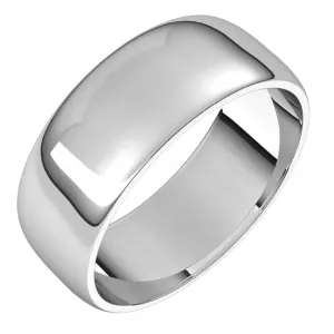 Sterling Silver 7 mm Half Round Light Wedding Band