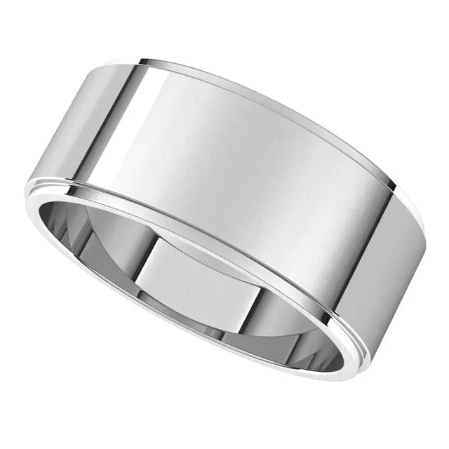 Sterling Silver 8 mm Standard Weight Flat Edge Wedding Band