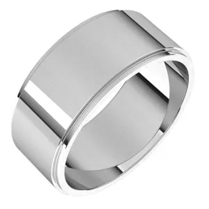 Sterling Silver 8 mm Standard Weight Flat Edge Wedding Band