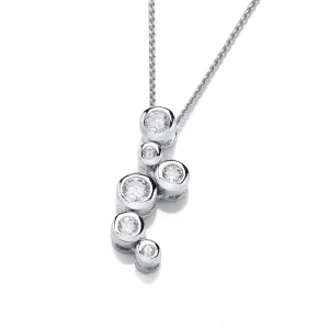 Sterling Silver & Cubic Zirconia Bubbles Pendant Necklace - 16-18"