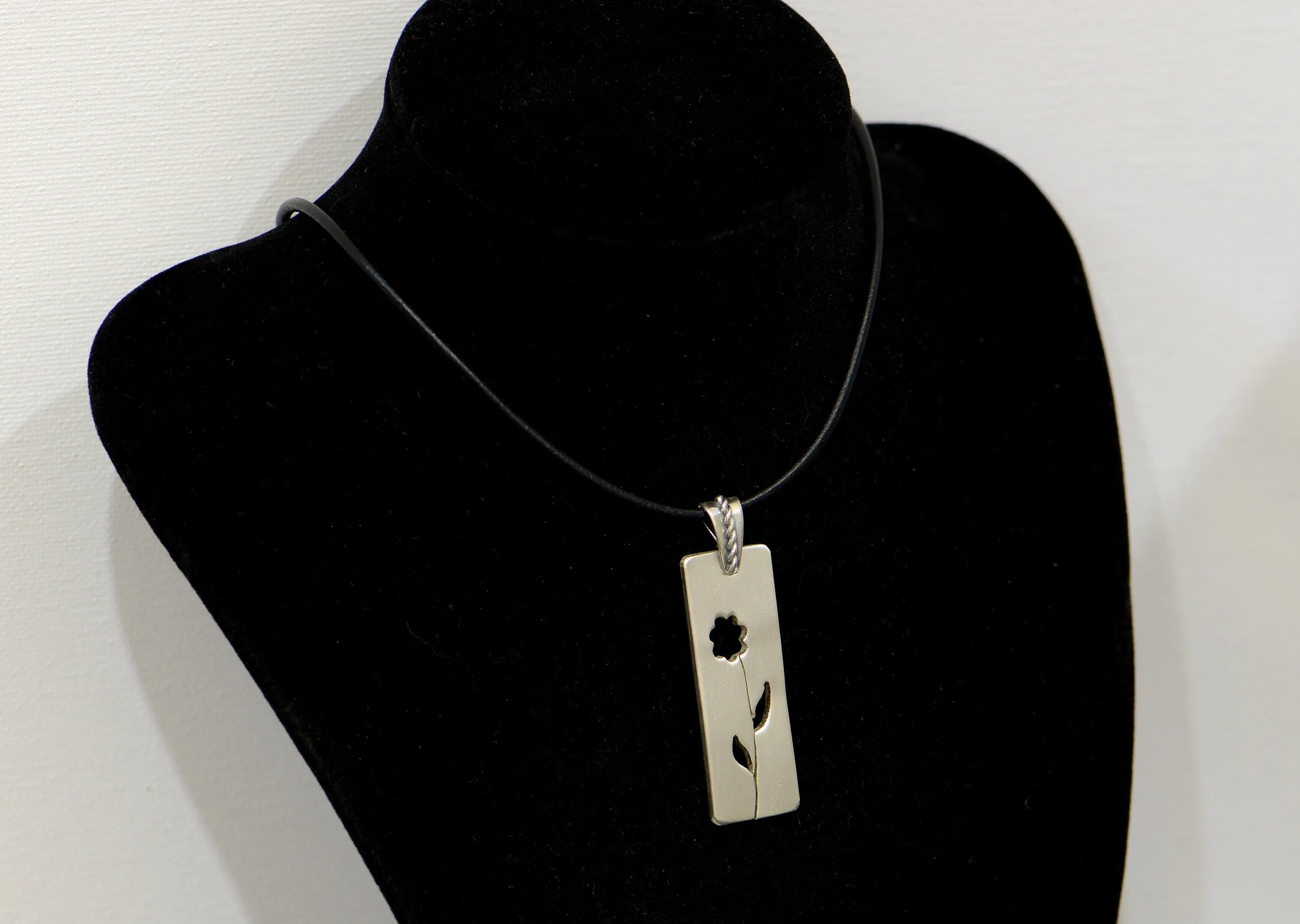 Sterling silver flower necklace for Mother's Day or a silver 25th anniversary
