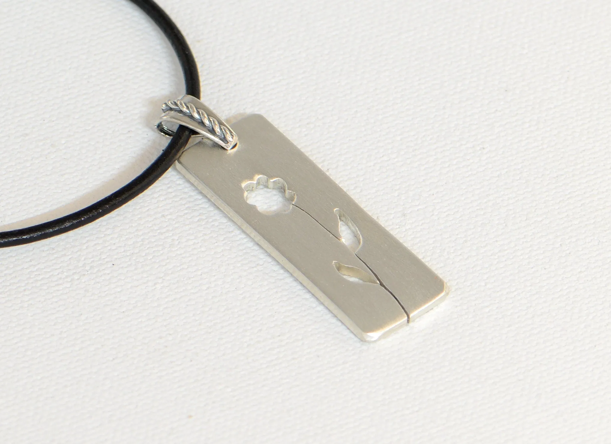 Sterling silver flower necklace for Mother's Day or a silver 25th anniversary