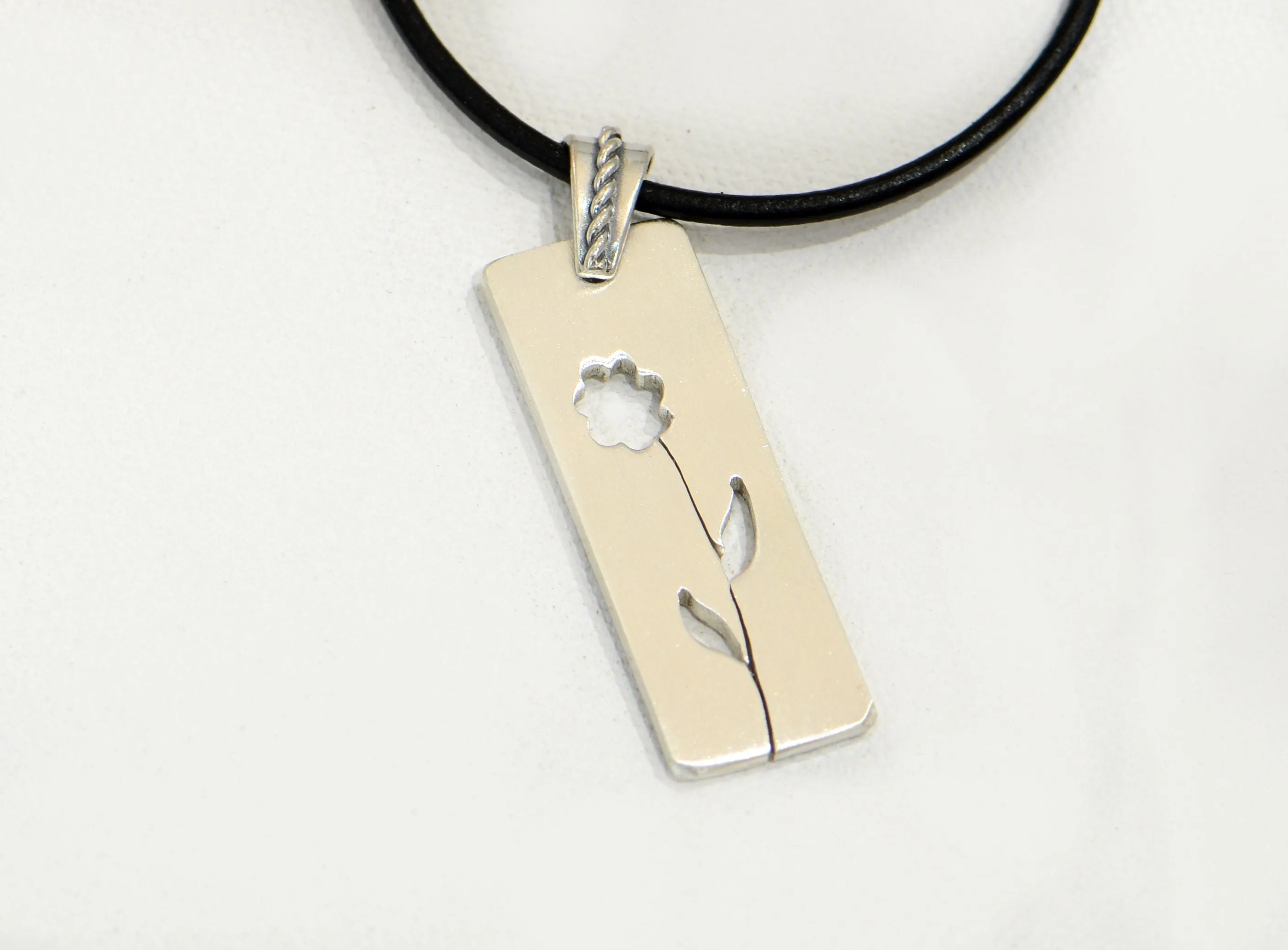 Sterling silver flower necklace for Mother's Day or a silver 25th anniversary