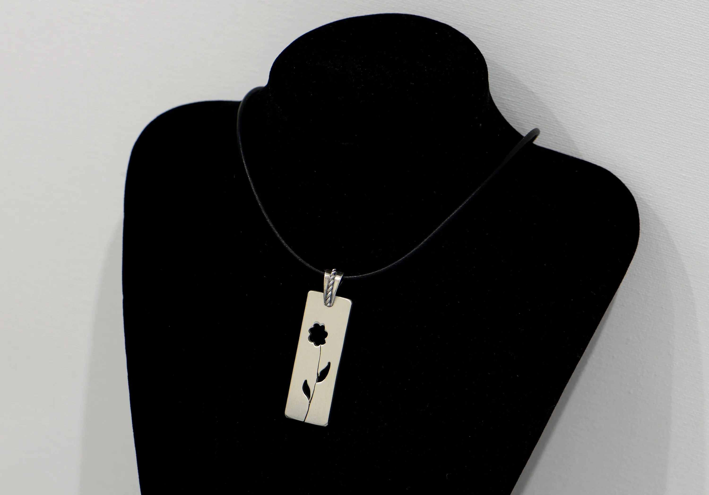 Sterling silver flower necklace for Mother's Day or a silver 25th anniversary