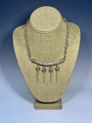 STERLING SILVER HIGH HILL TRIBE STATEMENT NECKLACE LCN651
