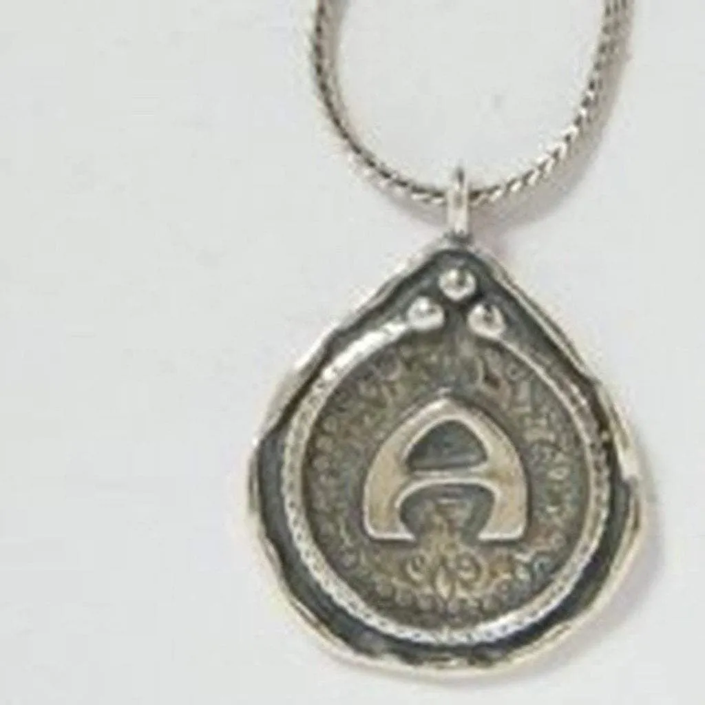 Sterling silver Monogram necklace Israeli handwork Valentine Gift