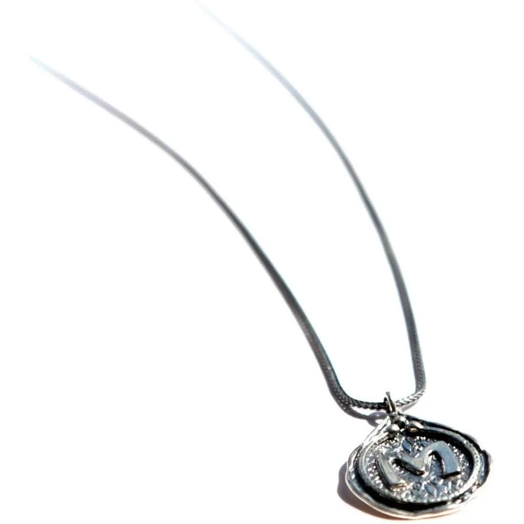 Sterling silver Monogram necklace Israeli handwork Valentine Gift