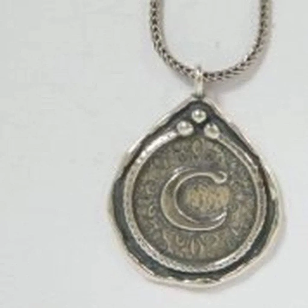 Sterling silver Monogram necklace Israeli handwork Valentine Gift