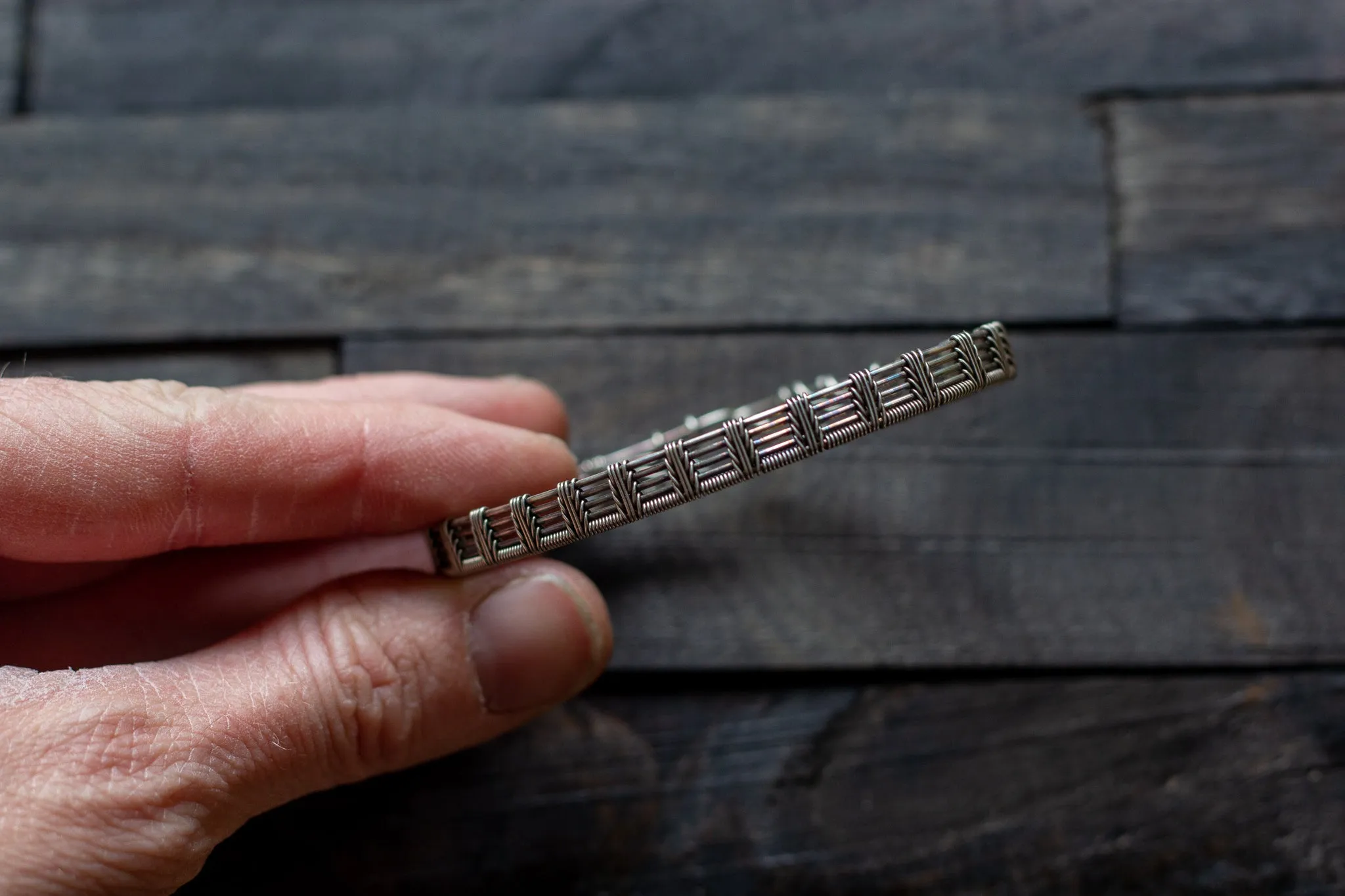 Sterling Silver "Fern" Weave Bracelet
