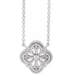 Sterling Silver Vintage-Inspired Clover 16" Necklace