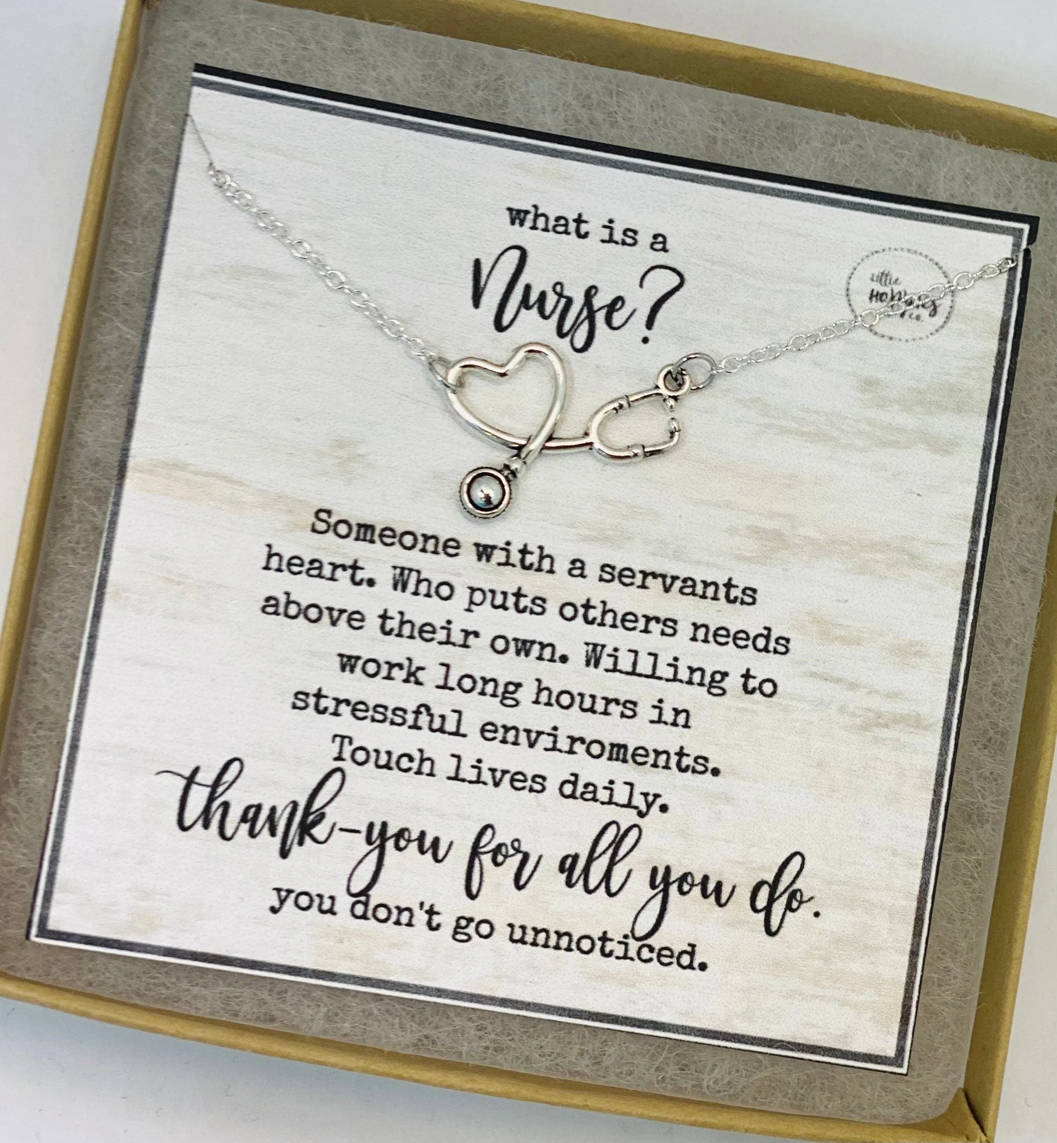 Stethoscope necklace, Gift for nurse, nurse gifts, gifts for nurses, RN gift, RN necklaces, healthcare worker gift, gift for her, thank you