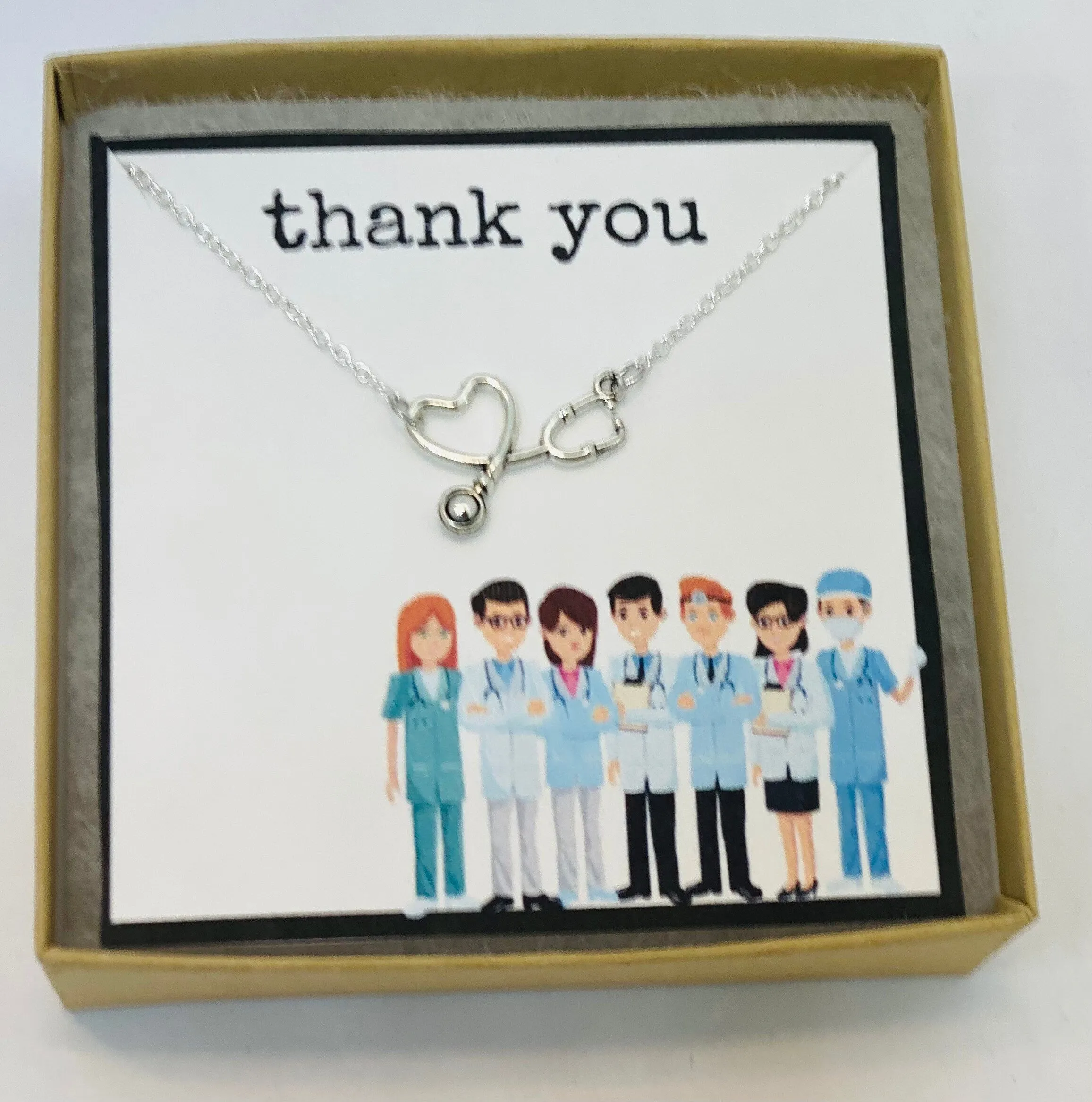 Stethoscope necklace, Gift for nurse, nurse gifts, gifts for nurses, RN gift, RN necklaces, healthcare worker gift, gift for her, thank you