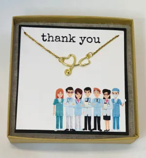 Stethoscope necklace, Gift for nurse, nurse gifts, gifts for nurses, RN gift, RN necklaces, healthcare worker gift, gift for her, thank you