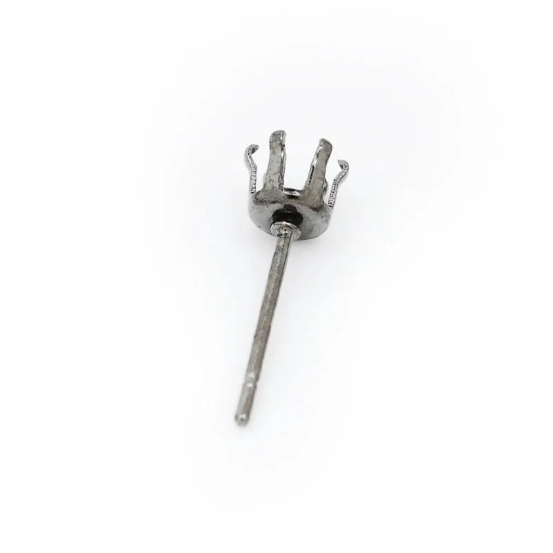 Suitable for ss16(4mm)  inner size Metal Black Round Jewelry Earring Settings,Crown Claw Setting Earring Stud Blanks,Metal,20pcs/lot