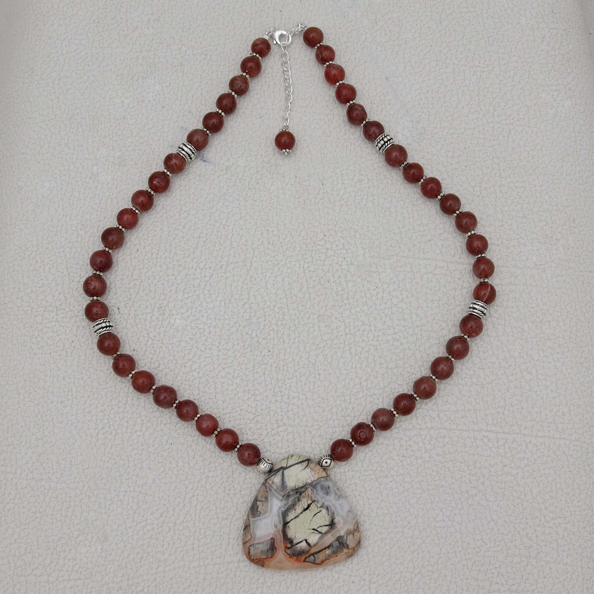 Sun Stone & Agate Beads Necklaces