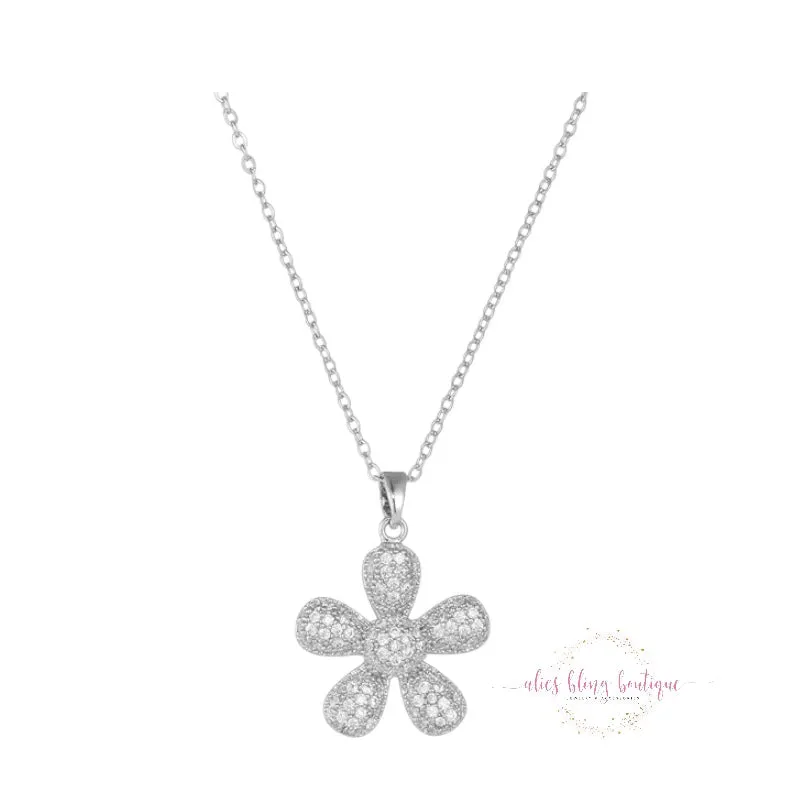 Sunlit Blossom Necklace in White