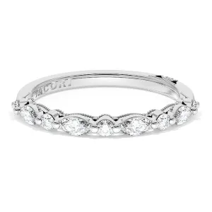 Tacori 18k White Gold Marquise and Round Diamond Band