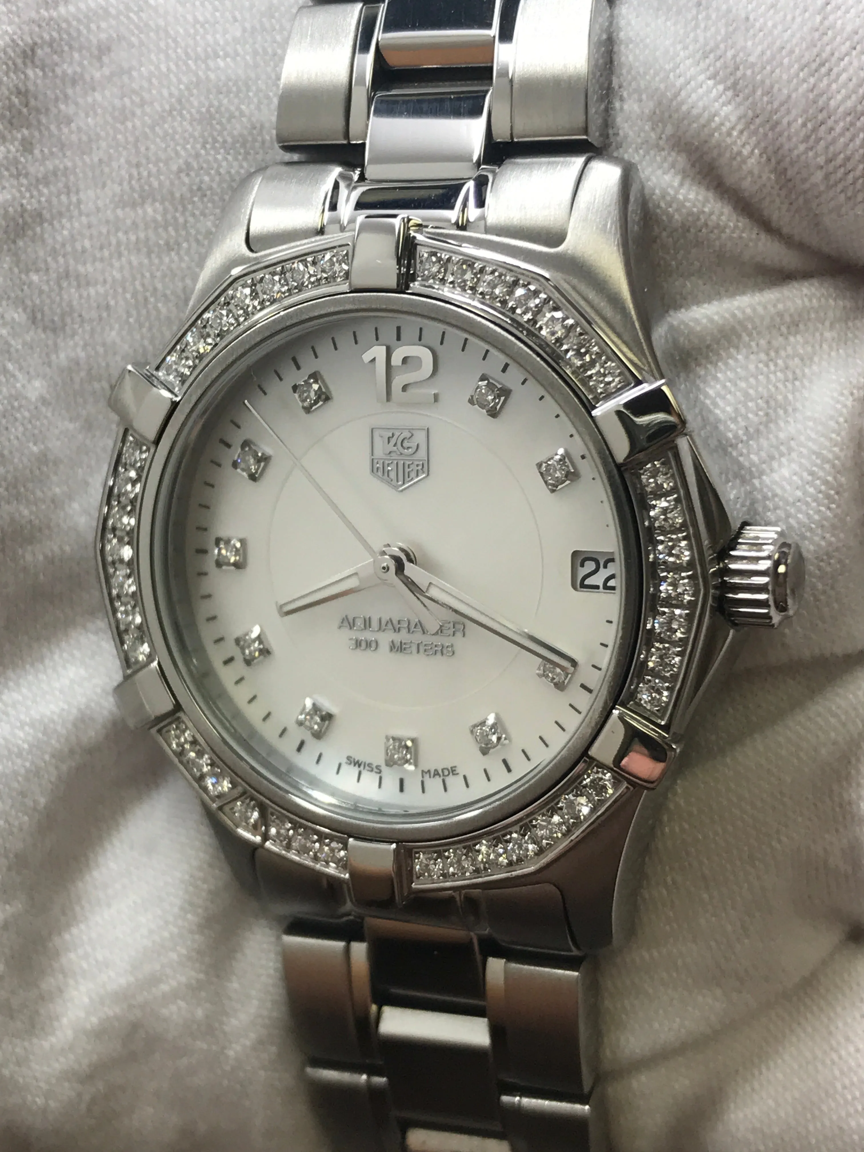 TAG Heuer Aquaracer WAF1313 MOP Diamond Dial Quartz Women's Watch
