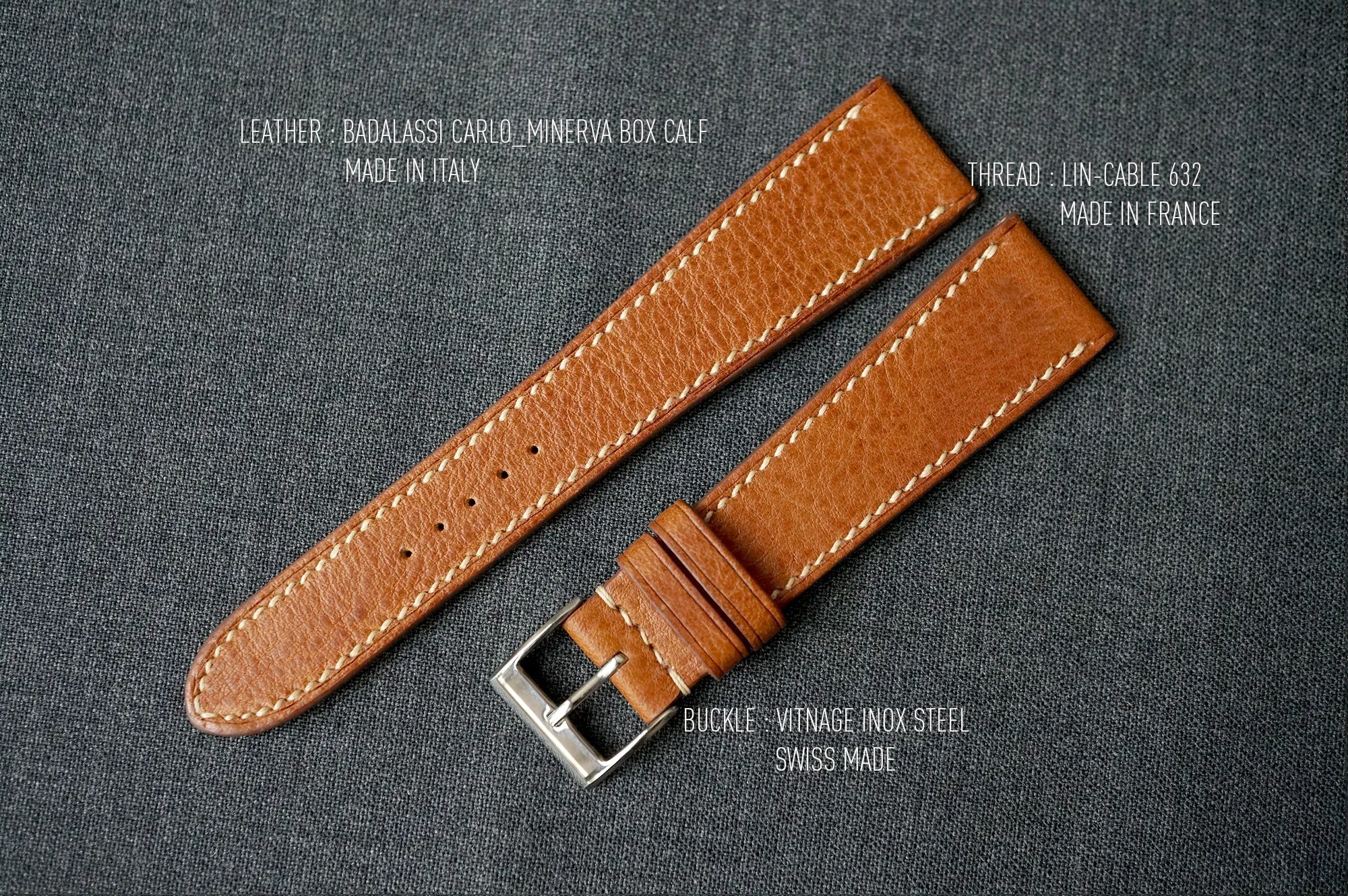TAN BOX CALF CUSTOM MADE STRAP
