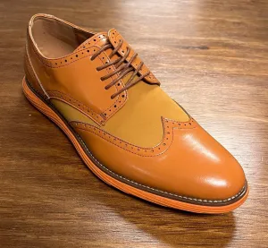 Tan two-tone wingtips