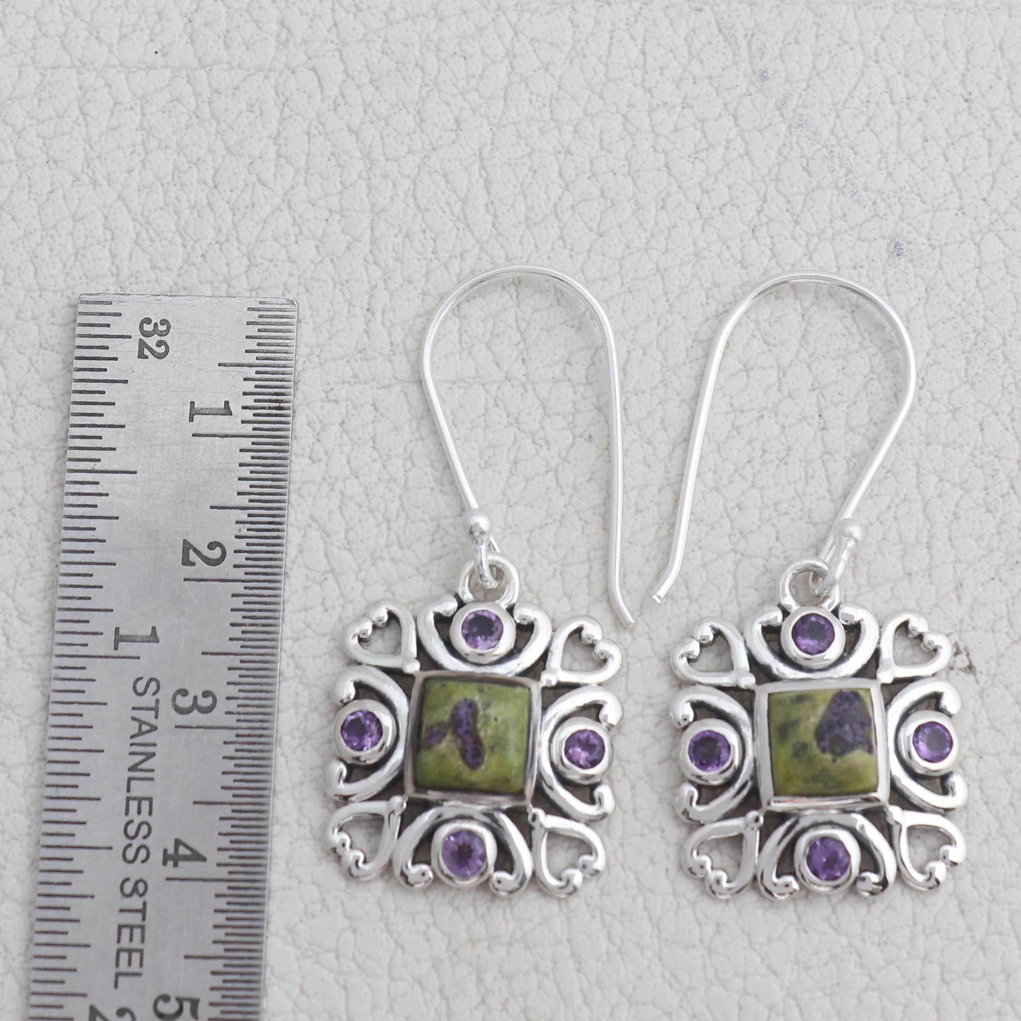 Tasmanian Serpentine Silver Jewelry Set