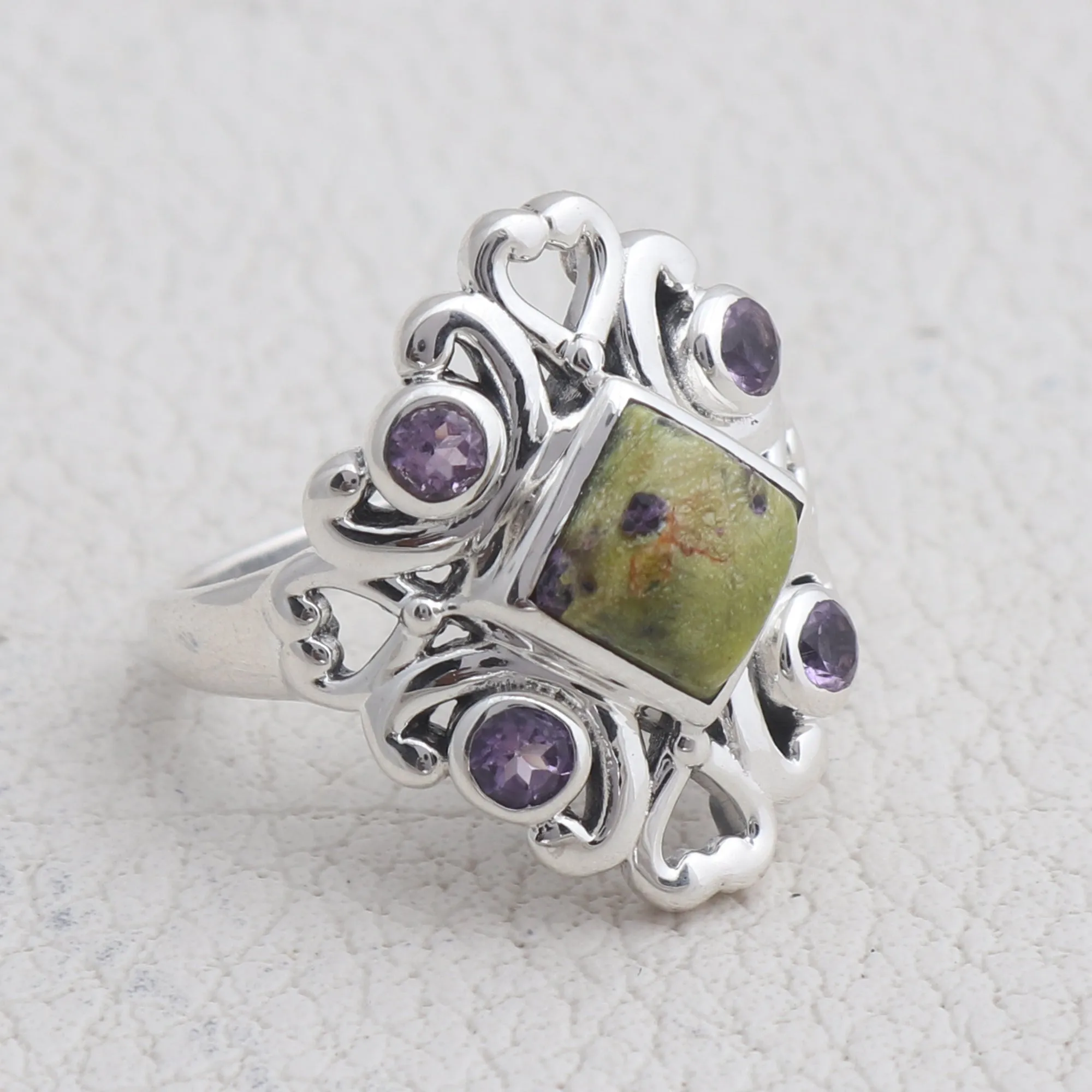 Tasmanian Serpentine Silver Jewelry Set
