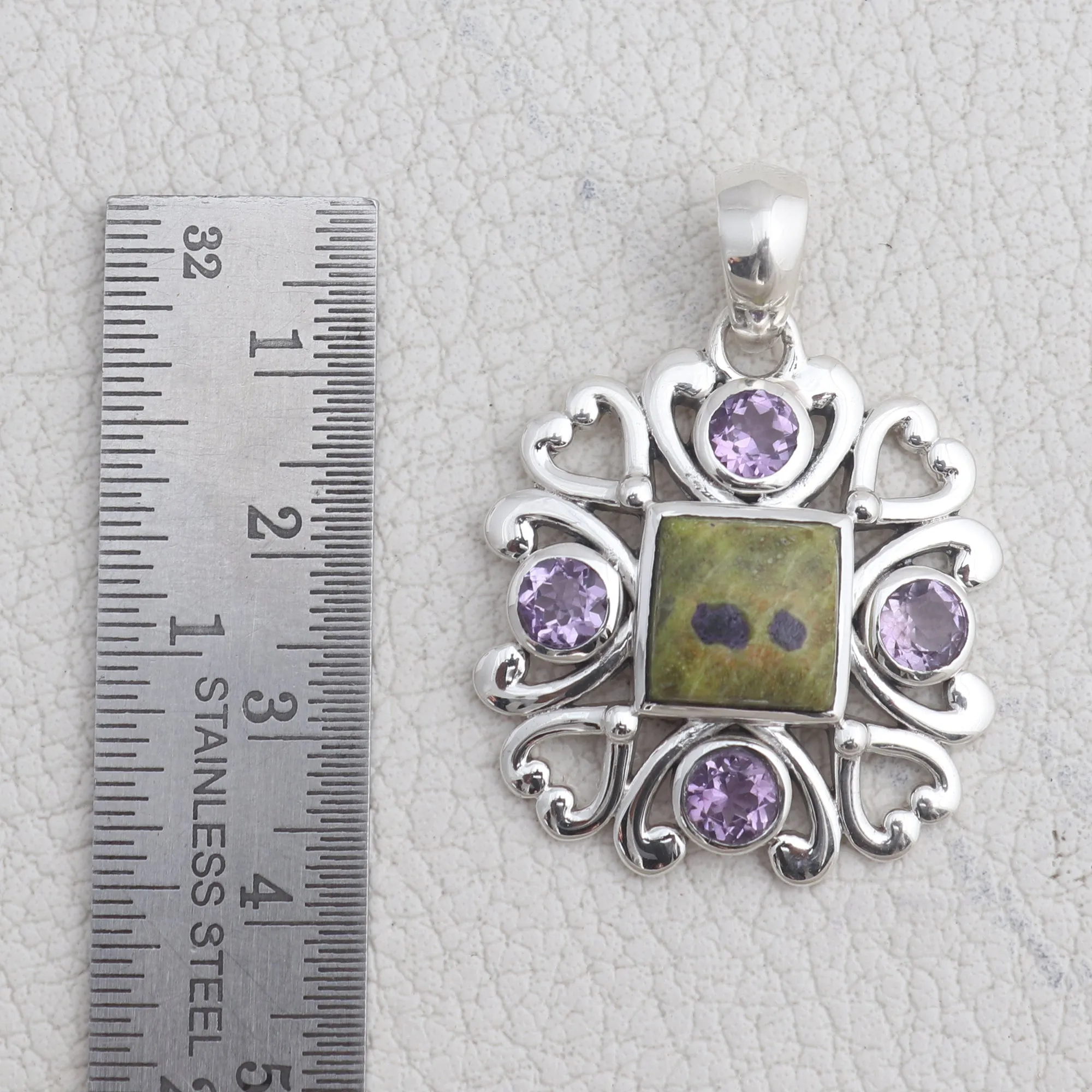 Tasmanian Serpentine Silver Jewelry Set