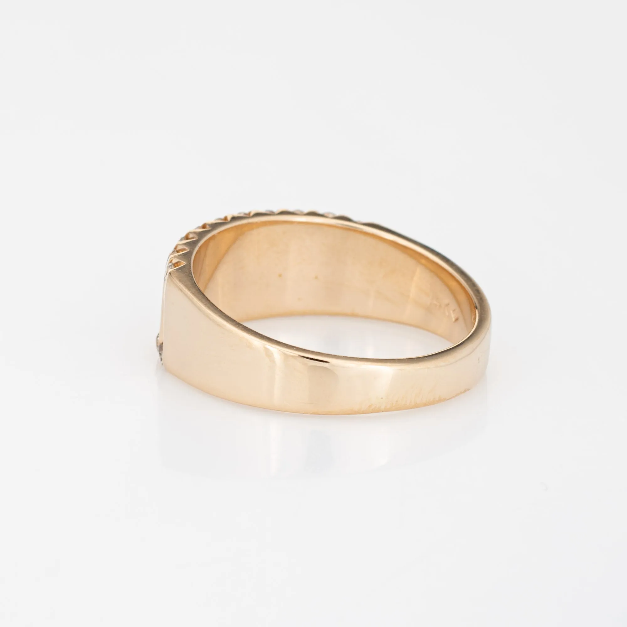 Teardrop Diamond Band Vintage 14k Yellow Gold Sz 8.25 Ring Estate Jewelry