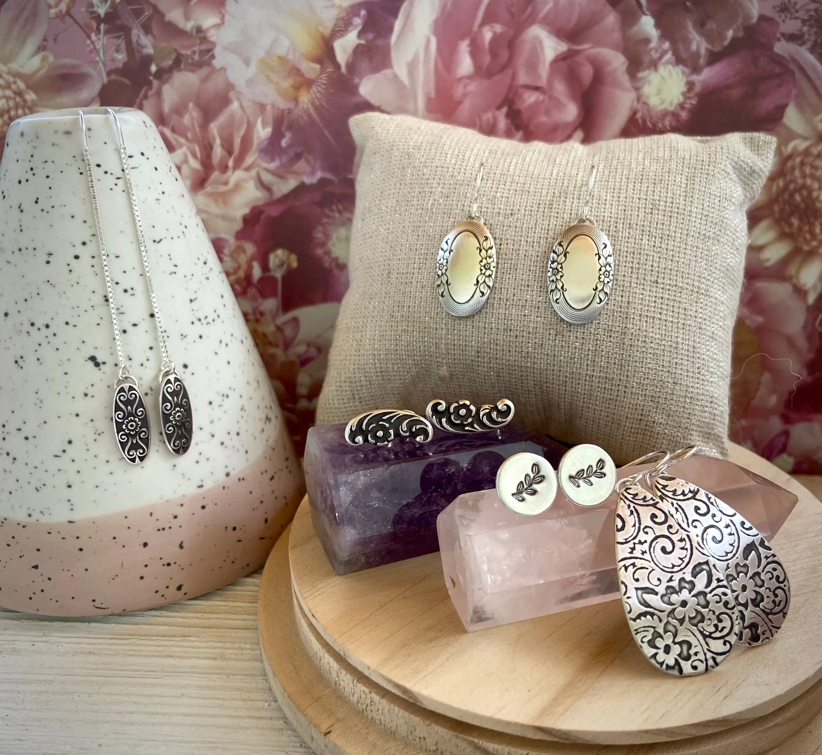Teardrop Floral Earrings
